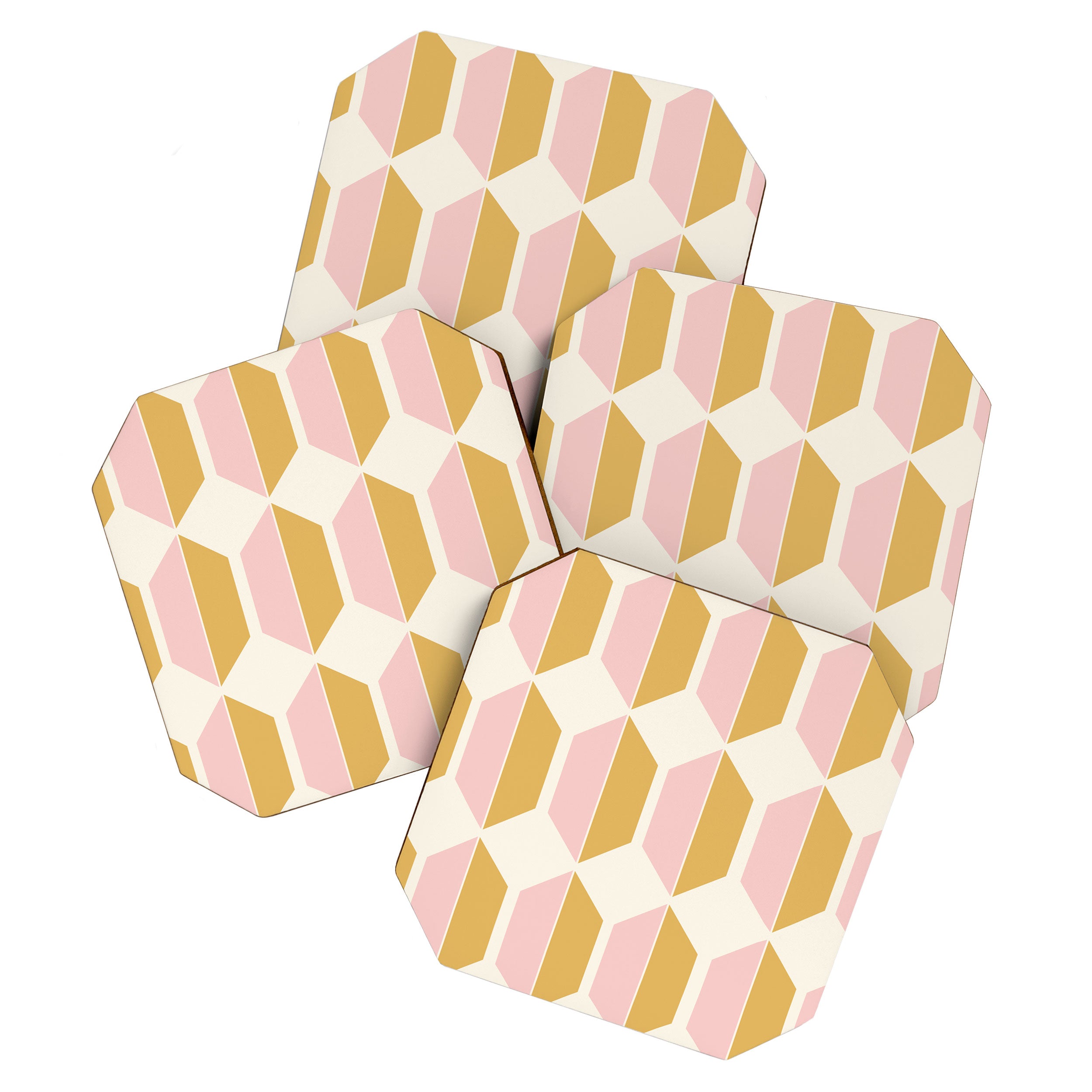 Zola Pattern Shapes - Sunrise Pink and Orange Coaster Gallery Image 1
