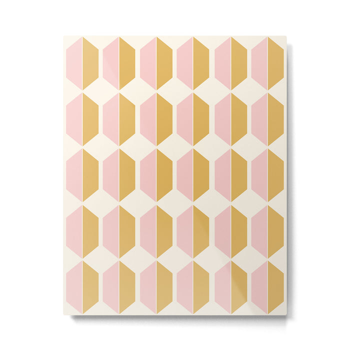 Zola Pattern Shapes - Sunrise Pink and Orange Metal Print Gallery Image 1