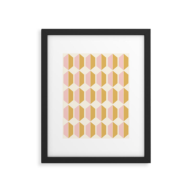 Zola Pattern Shapes - Sunrise Pink and Orange Framed Art Print Gallery Image 5