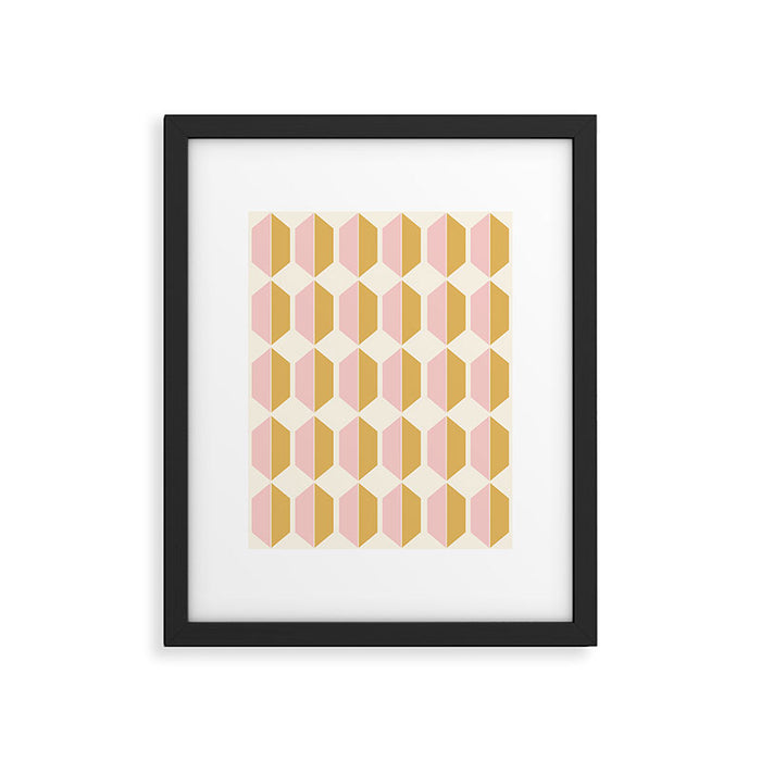 Zola Pattern Shapes - Sunrise Pink and Orange Framed Art Print Gallery Image 1