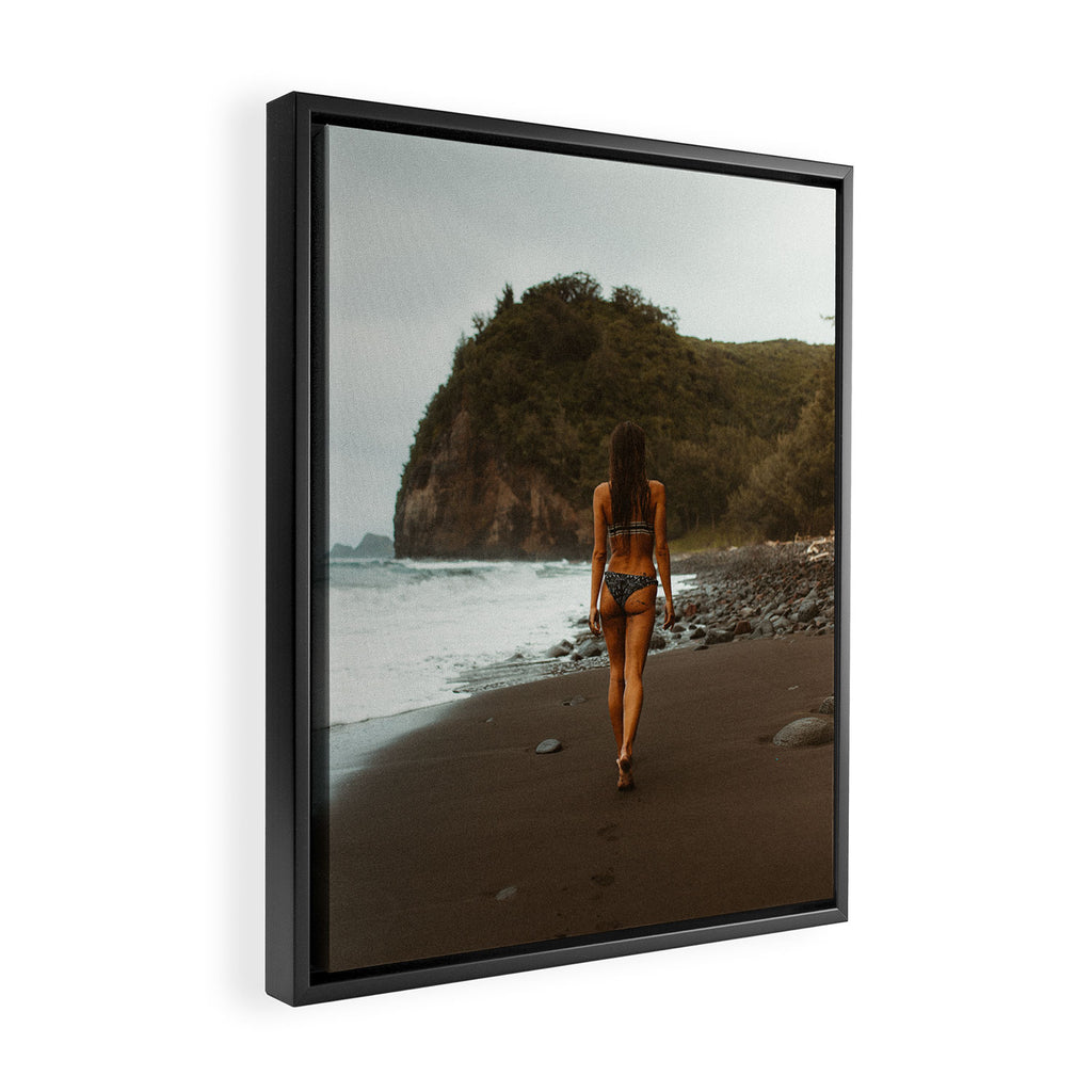 "stormy beach" Framed Canvas Print Gallery Image 2