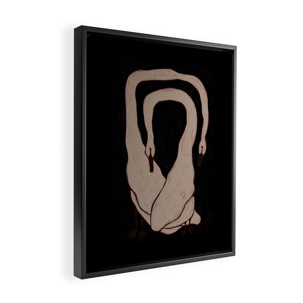 Two Swans Framed Canvas Print Gallery Image 2