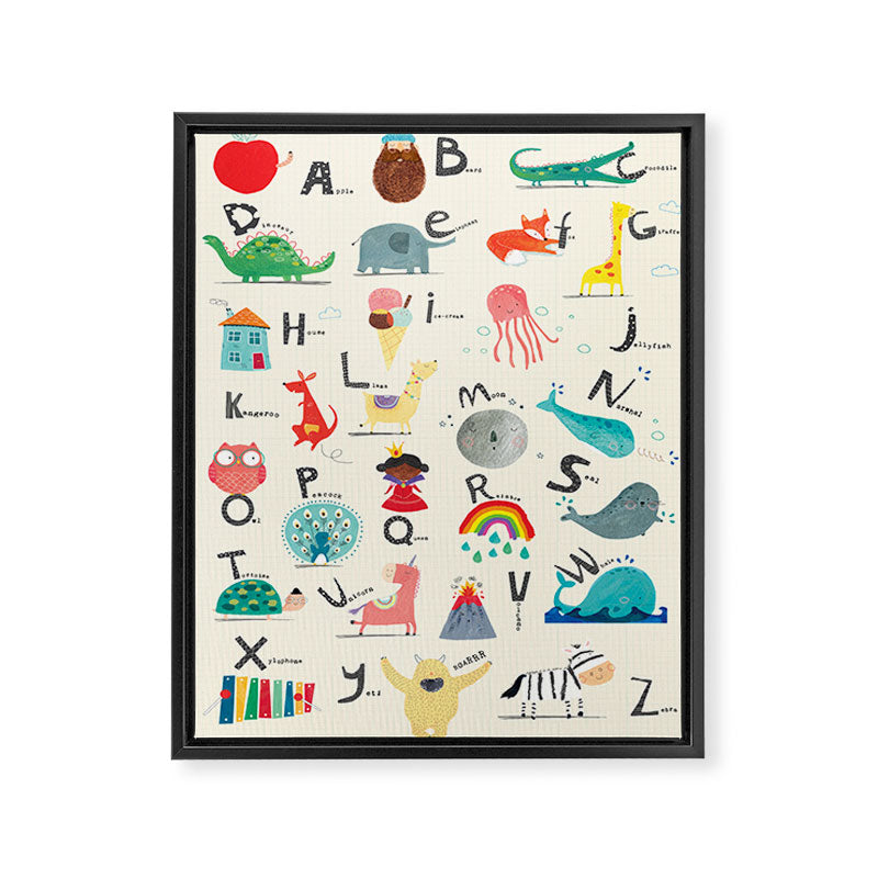 Animal Alphabet Framed Canvas Print Gallery Image 6