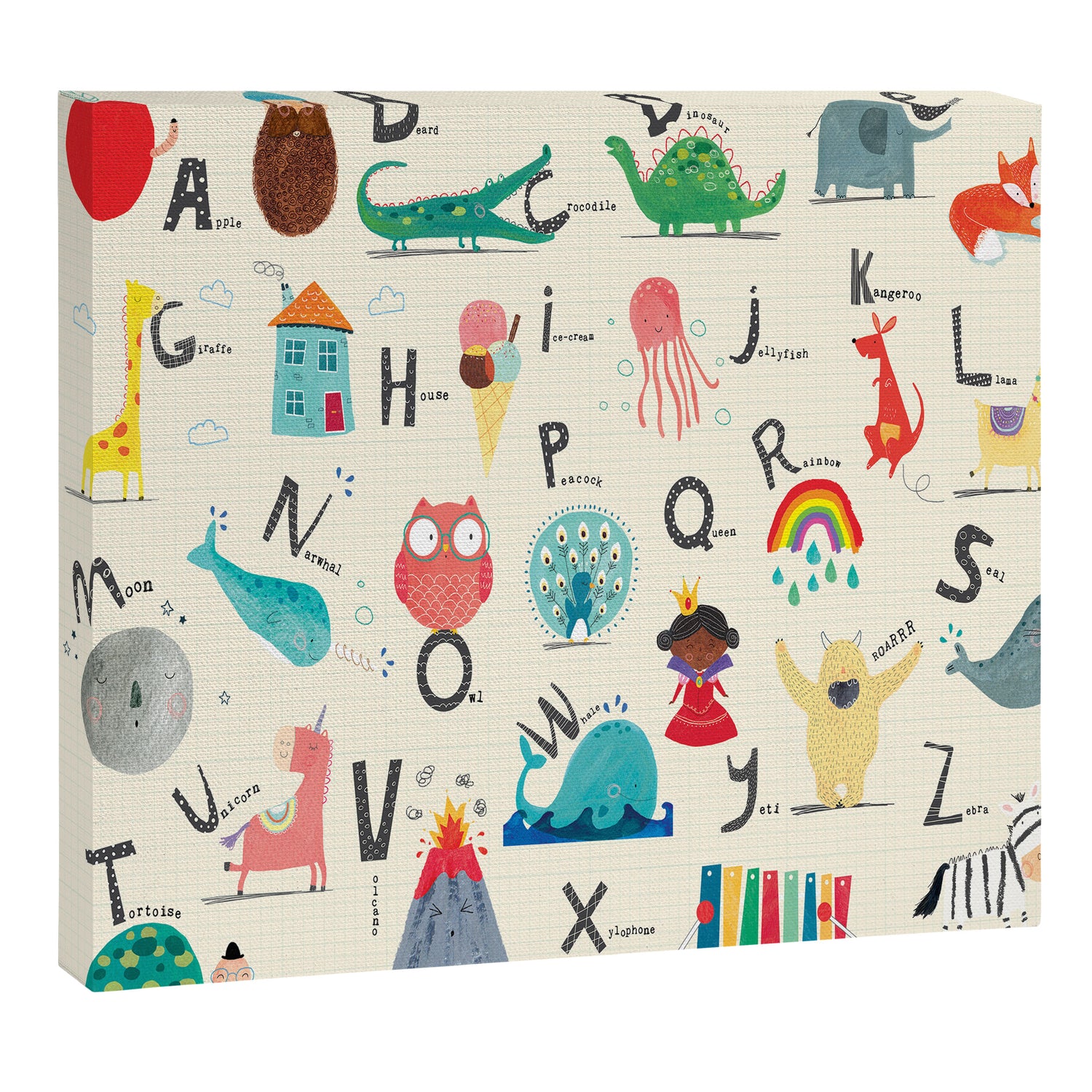 Animal Alphabet (Landscape) Canvas Print Gallery Image 6