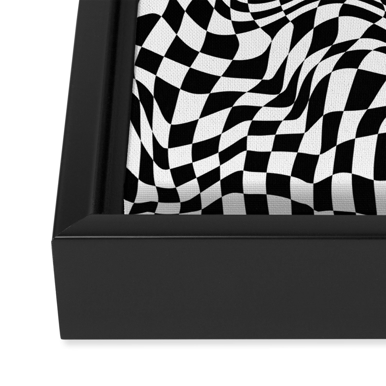 TIME MOVES SLOWLY (warped geometric pattern) Framed Canvas Print Gallery Image 3