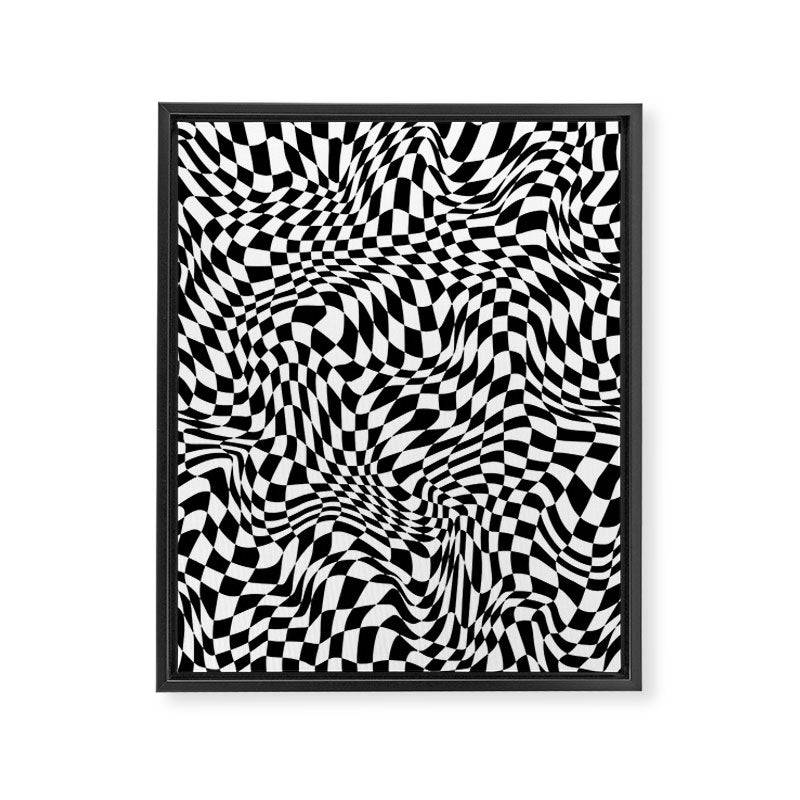 TIME MOVES SLOWLY (warped geometric pattern) Framed Canvas Print Gallery Image 8
