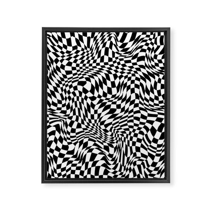 TIME MOVES SLOWLY (warped geometric pattern) Framed Canvas Print Gallery Image 1
