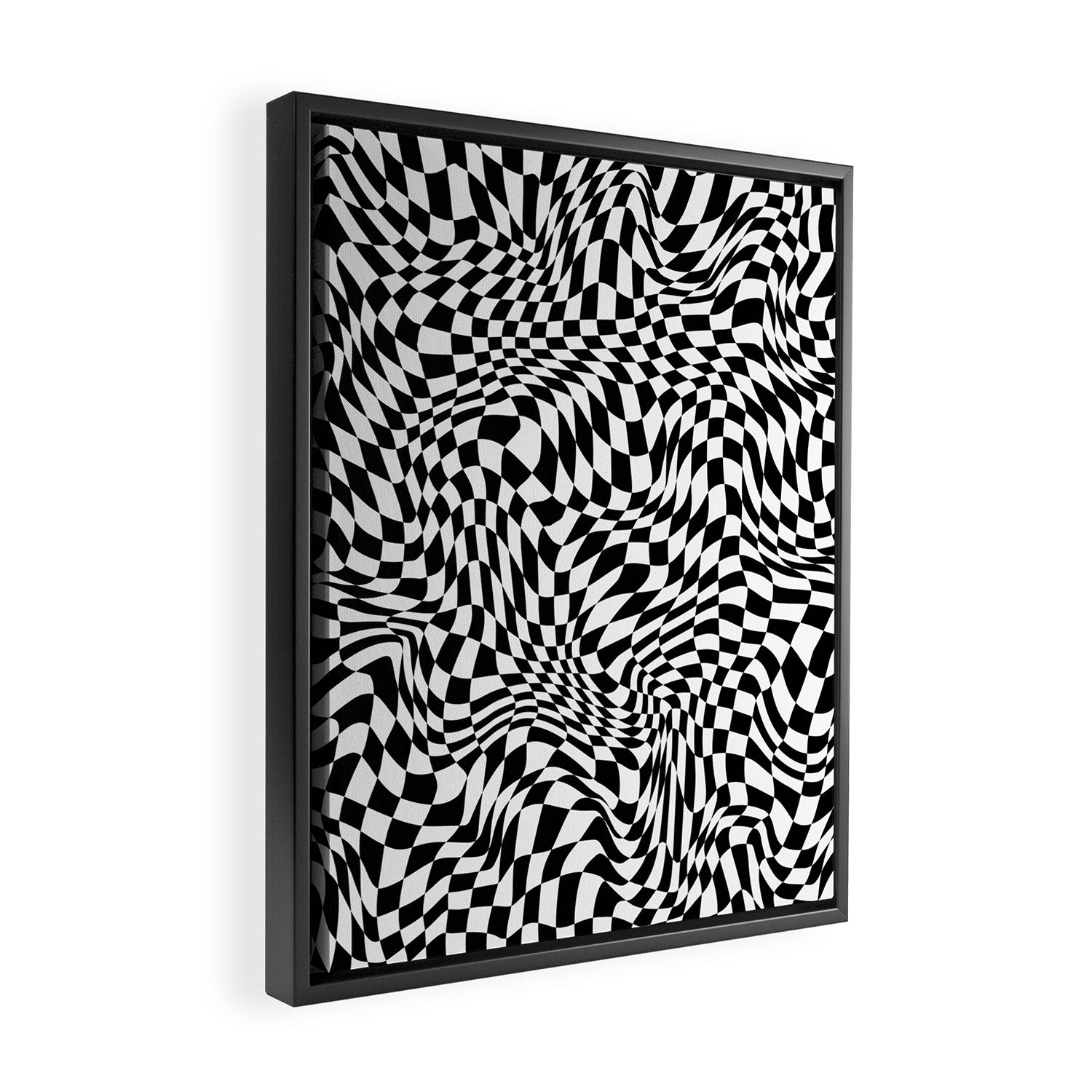 TIME MOVES SLOWLY (warped geometric pattern) Framed Canvas Print Gallery Image 2
