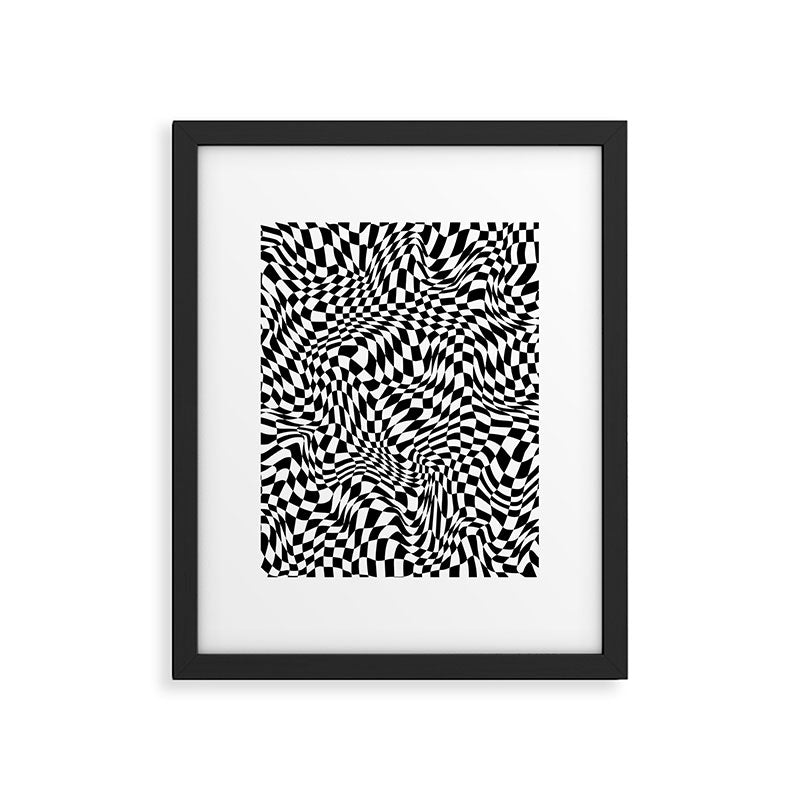 TIME MOVES SLOWLY (warped geometric pattern) Framed Art Print