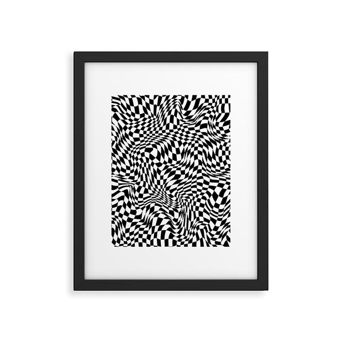 TIME MOVES SLOWLY (warped geometric pattern) Framed Art Print Gallery Image 1