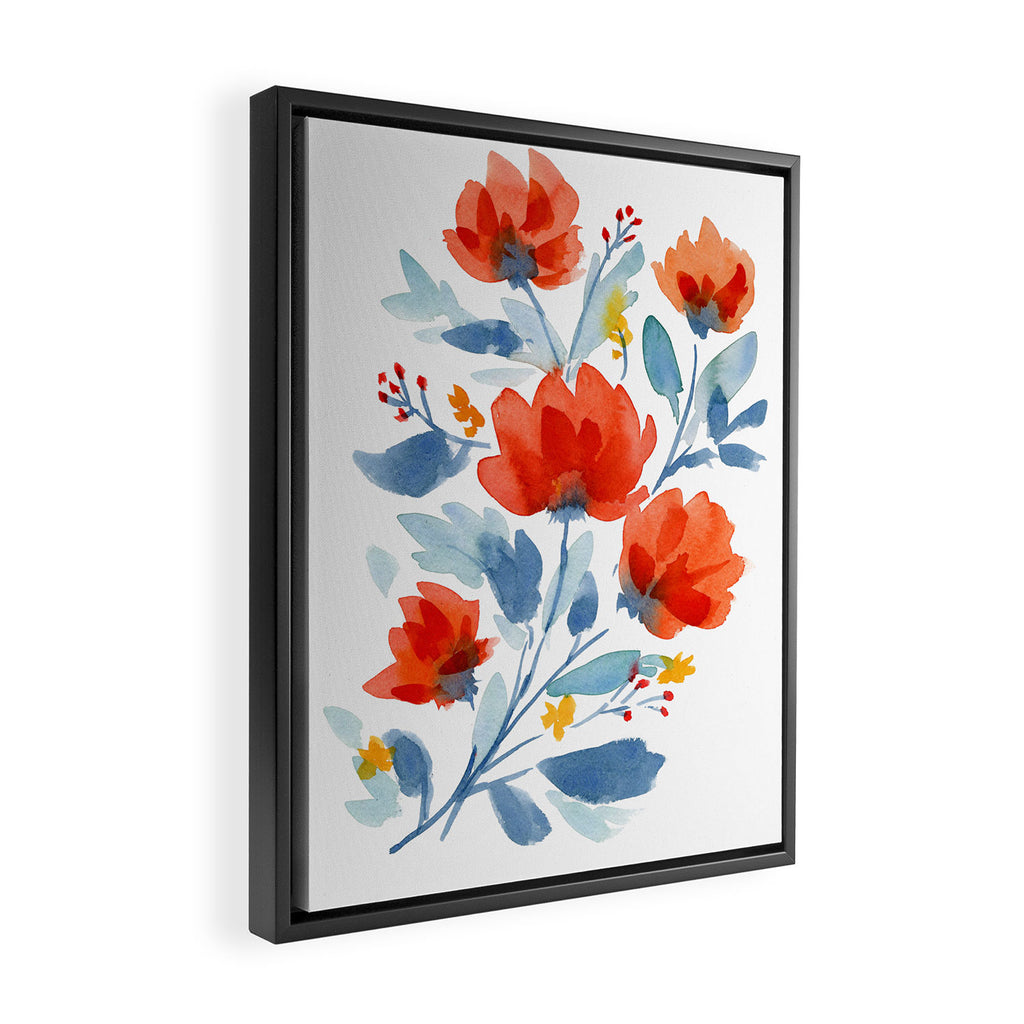 Watercolor Flowers Framed Canvas Print Gallery Image 2