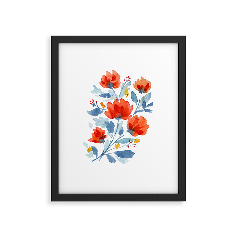 Watercolor Flowers Framed Art Print