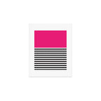Hot Pink Magenta and Black and White Stripe Art Print Gallery Image 1