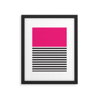 Hot Pink Magenta and Black and White Stripe Framed Art Print Gallery Image 5