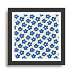 Indigo Flower Pattern #indigo #blue #navy #pattern #floral Framed Art Print Gallery Image 1