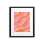 Pink 70s Retro Swirl Waves Framed Art Print Gallery Image 6