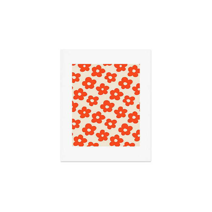 Retro 60s 70s Flower Pattern #pattern #vintage #poppy Art Print Gallery Image 1
