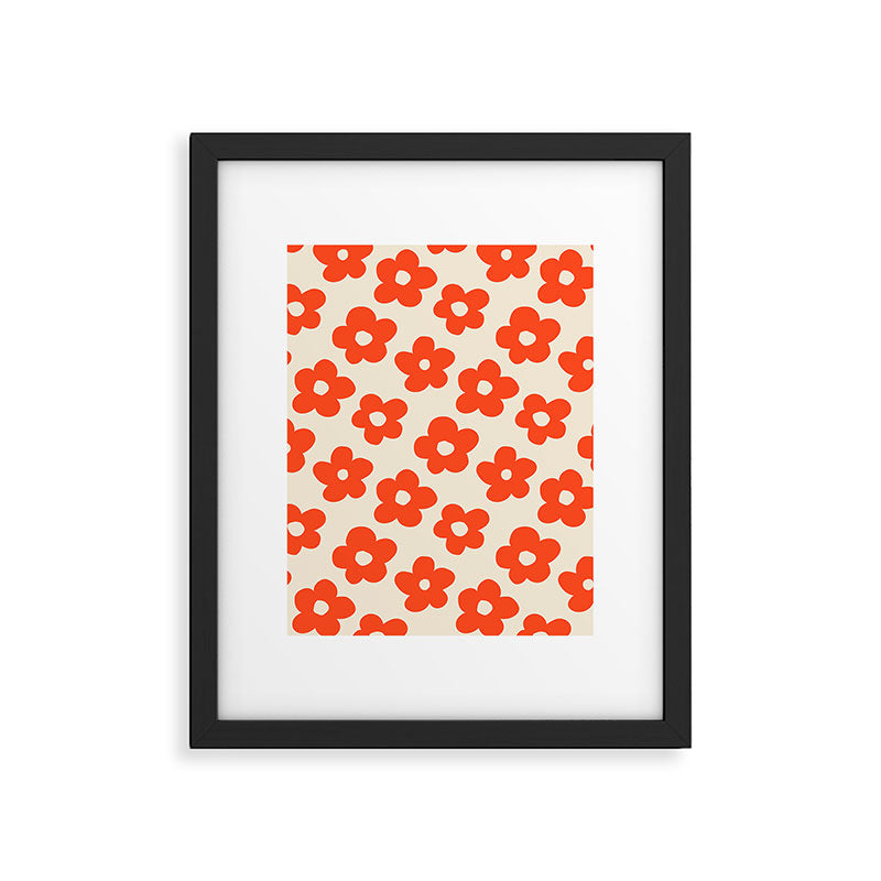 Retro 60s 70s Flower Pattern #pattern #vintage #poppy Framed Art Print Gallery Image 6