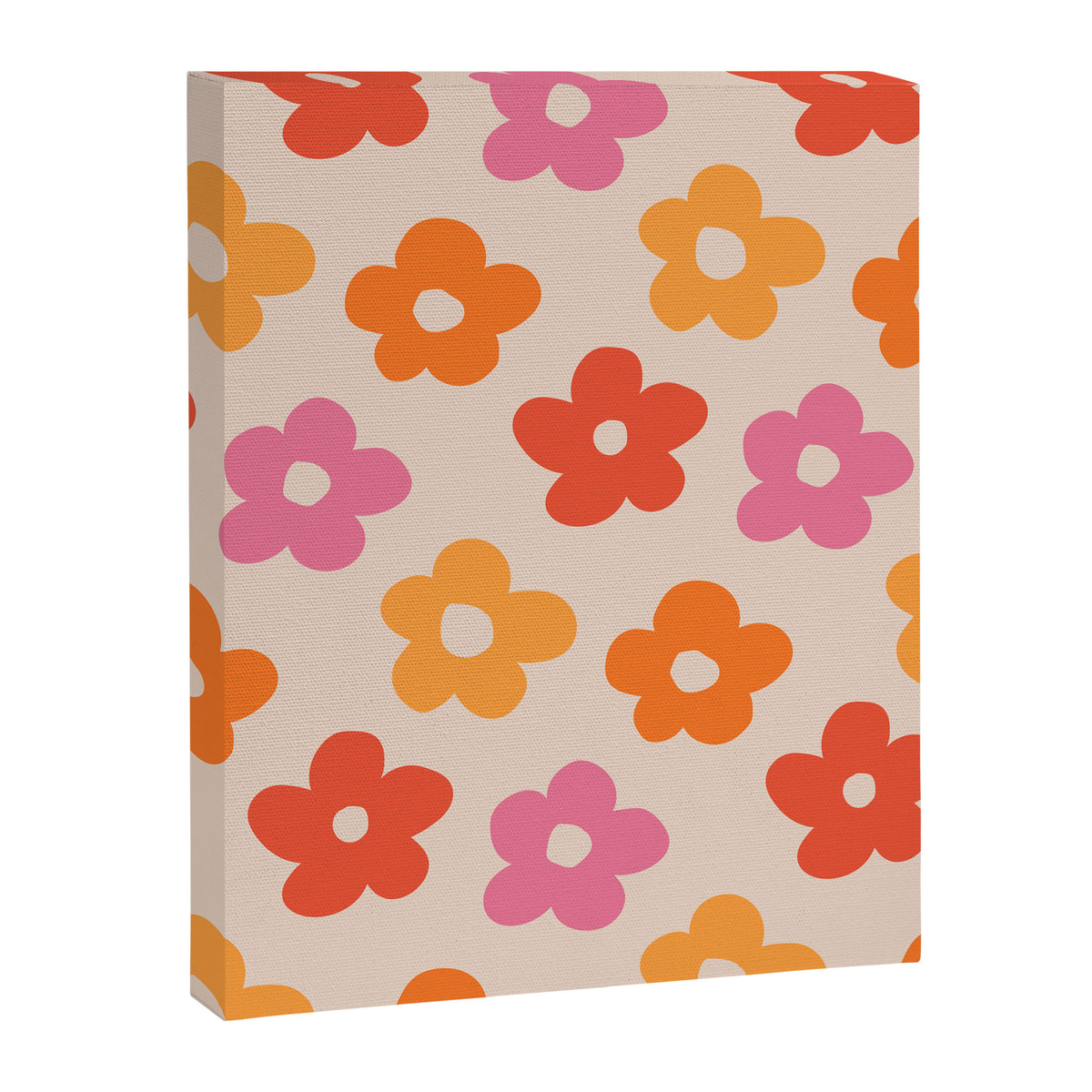 Retro 60s 70s Flowers Pattern #pattern #vintage Canvas Print Gallery Image 8