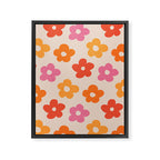 Retro 60s 70s Flowers Pattern #pattern #vintage Framed Canvas Print Gallery Image 8