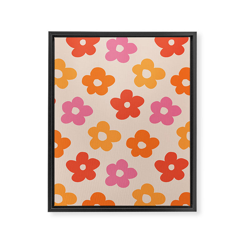 Retro 60s 70s Flowers Pattern #pattern #vintage Framed Canvas Print Gallery Image 8