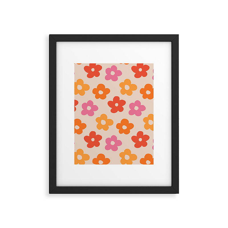 Retro 60s 70s Flowers Pattern #pattern #vintage Framed Art Print Gallery Image 6