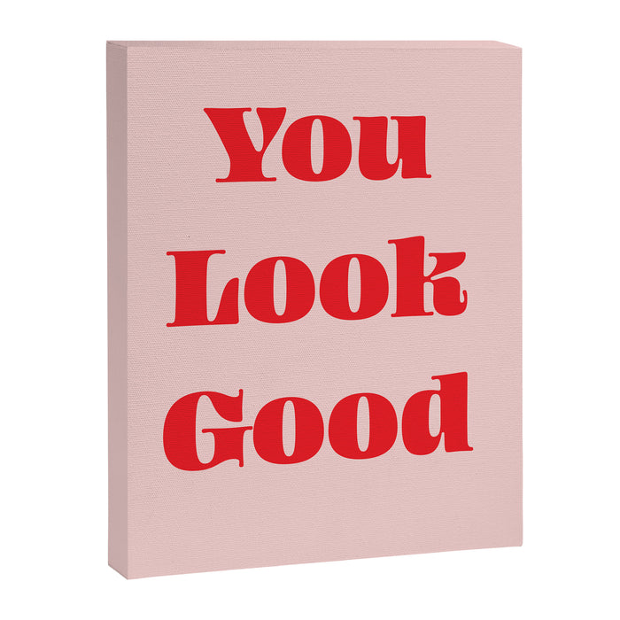 You Look Good Bathroom Typography #typography #bath #red #pink #showercurtain Canvas Print Gallery Image 1