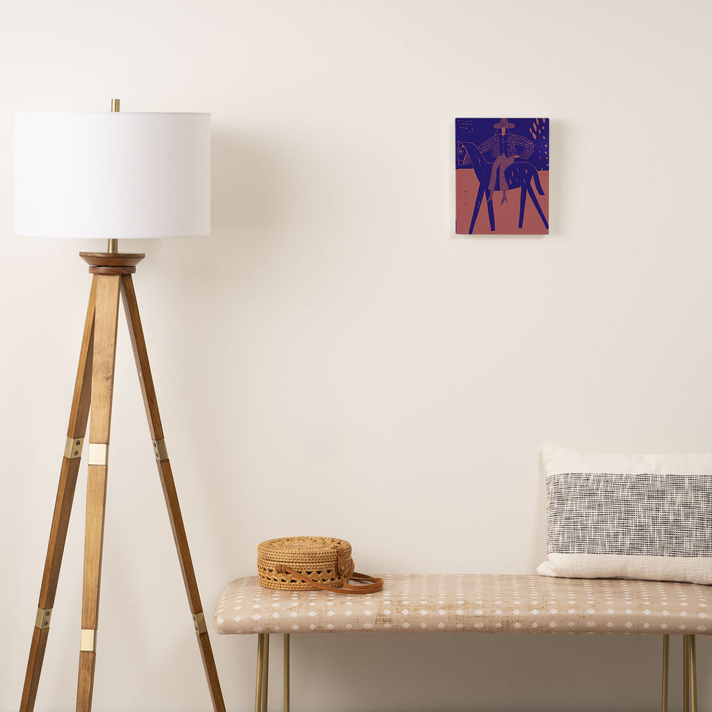 Rider - Cobalt Peach Canvas Print Gallery Image 2
