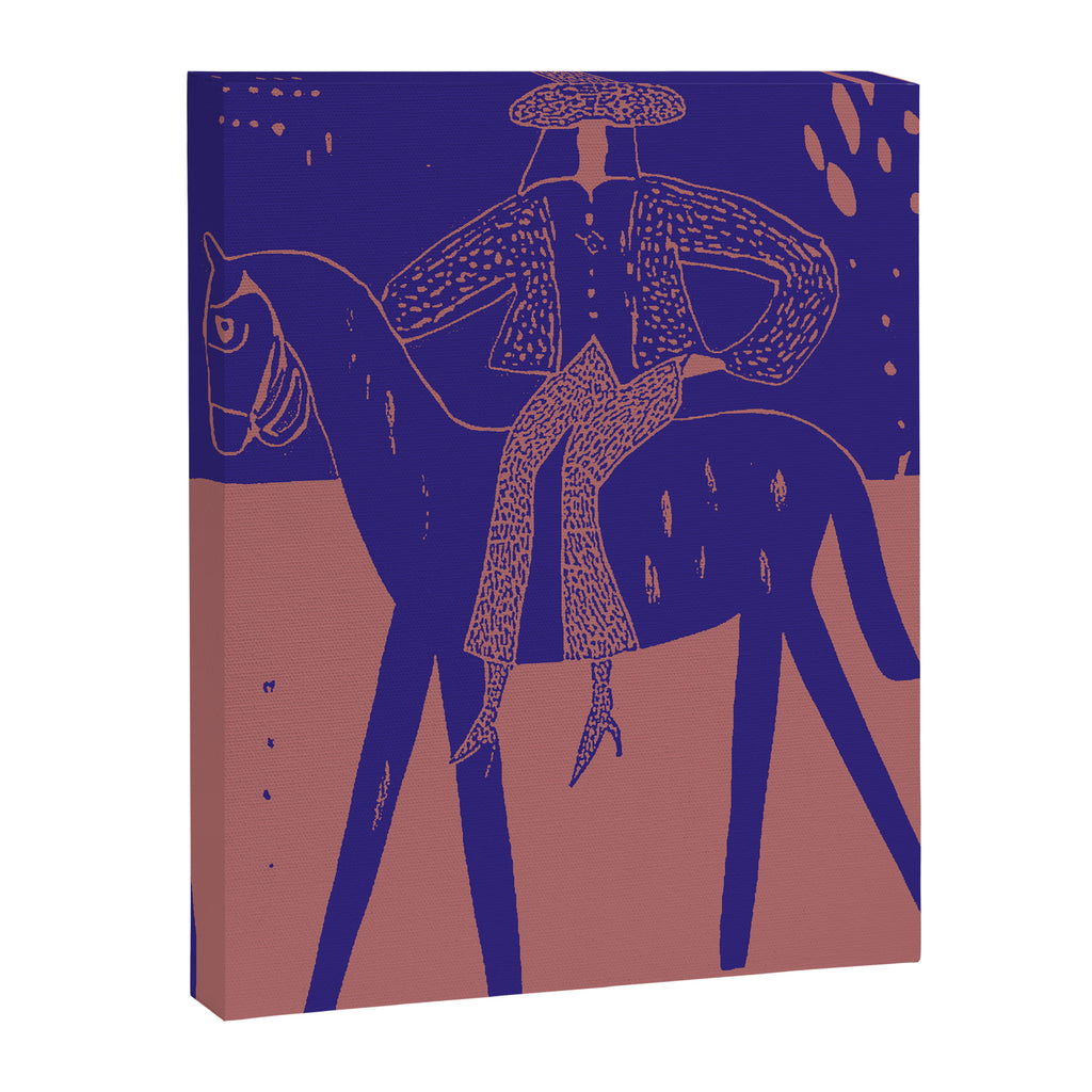 Rider - Cobalt Peach Canvas Print Gallery Image 6