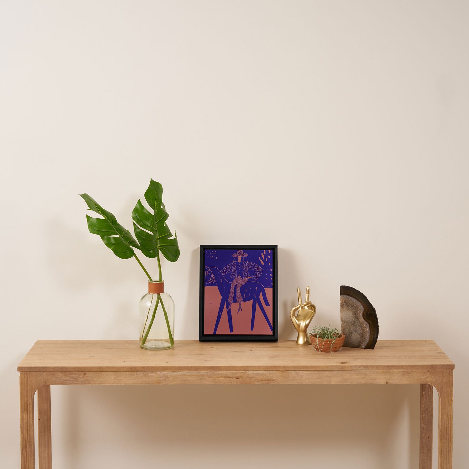Rider - Cobalt Peach Framed Canvas Print Gallery Image 4