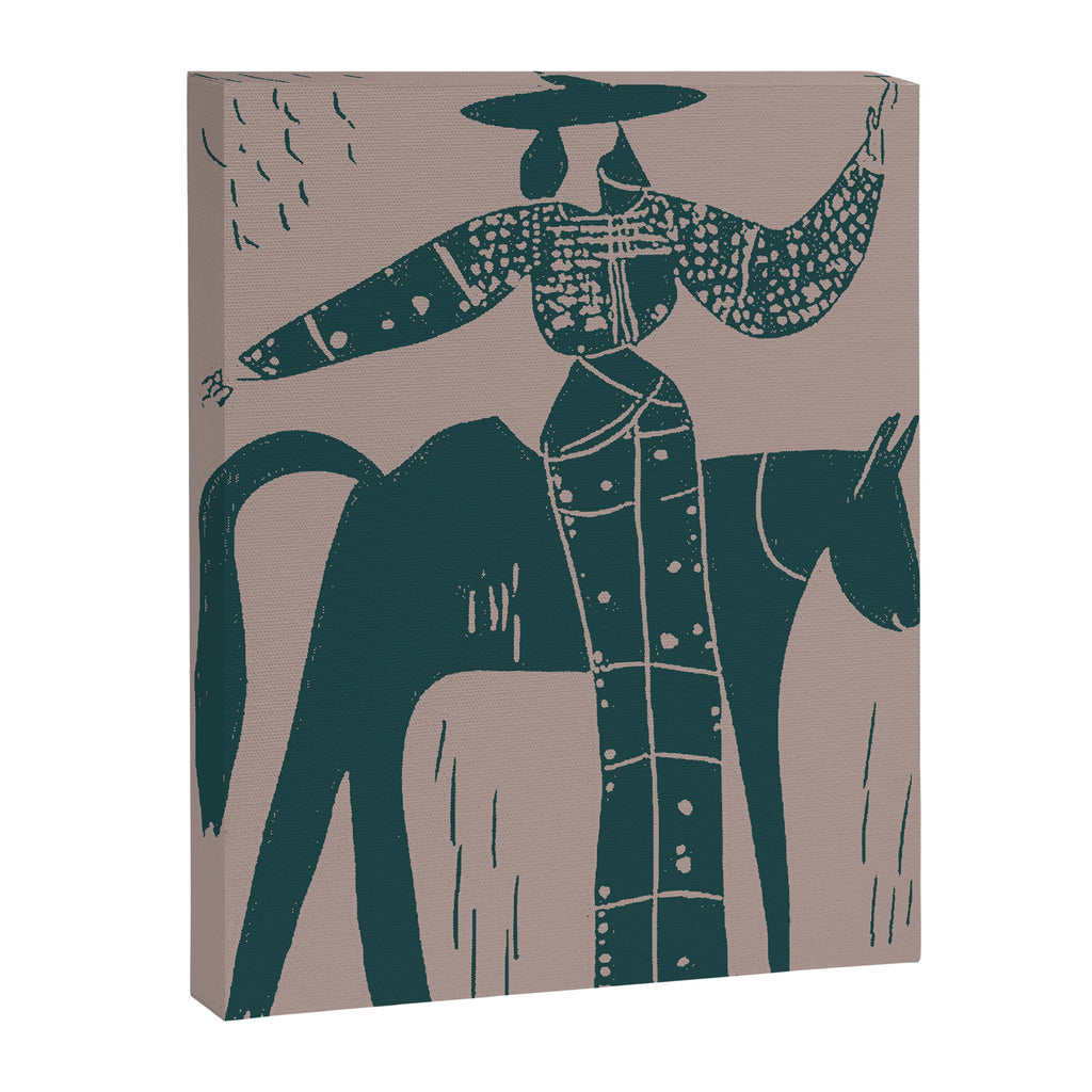 Showstopper Jade Denim - Modern Cowgirl Illustration Canvas Print Gallery Image 6