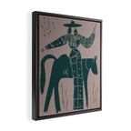 Showstopper Jade Denim - Modern Cowgirl Illustration Framed Canvas Print Gallery Image 2
