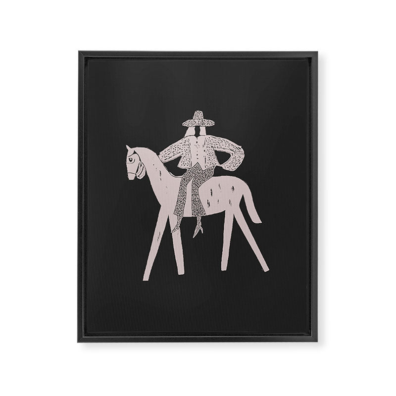 Solo Rider - Charcoal Framed Canvas Print Gallery Image 6
