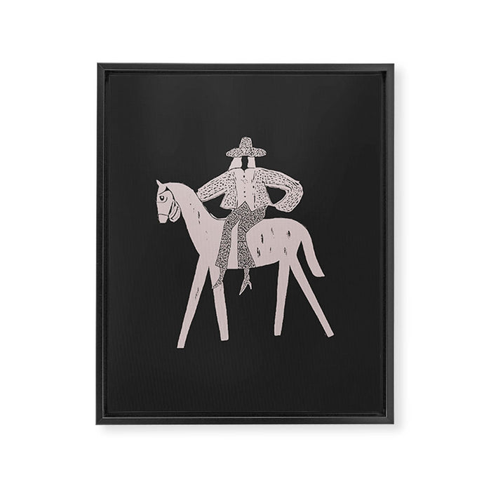 Solo Rider - Charcoal Framed Canvas Print Gallery Image 1