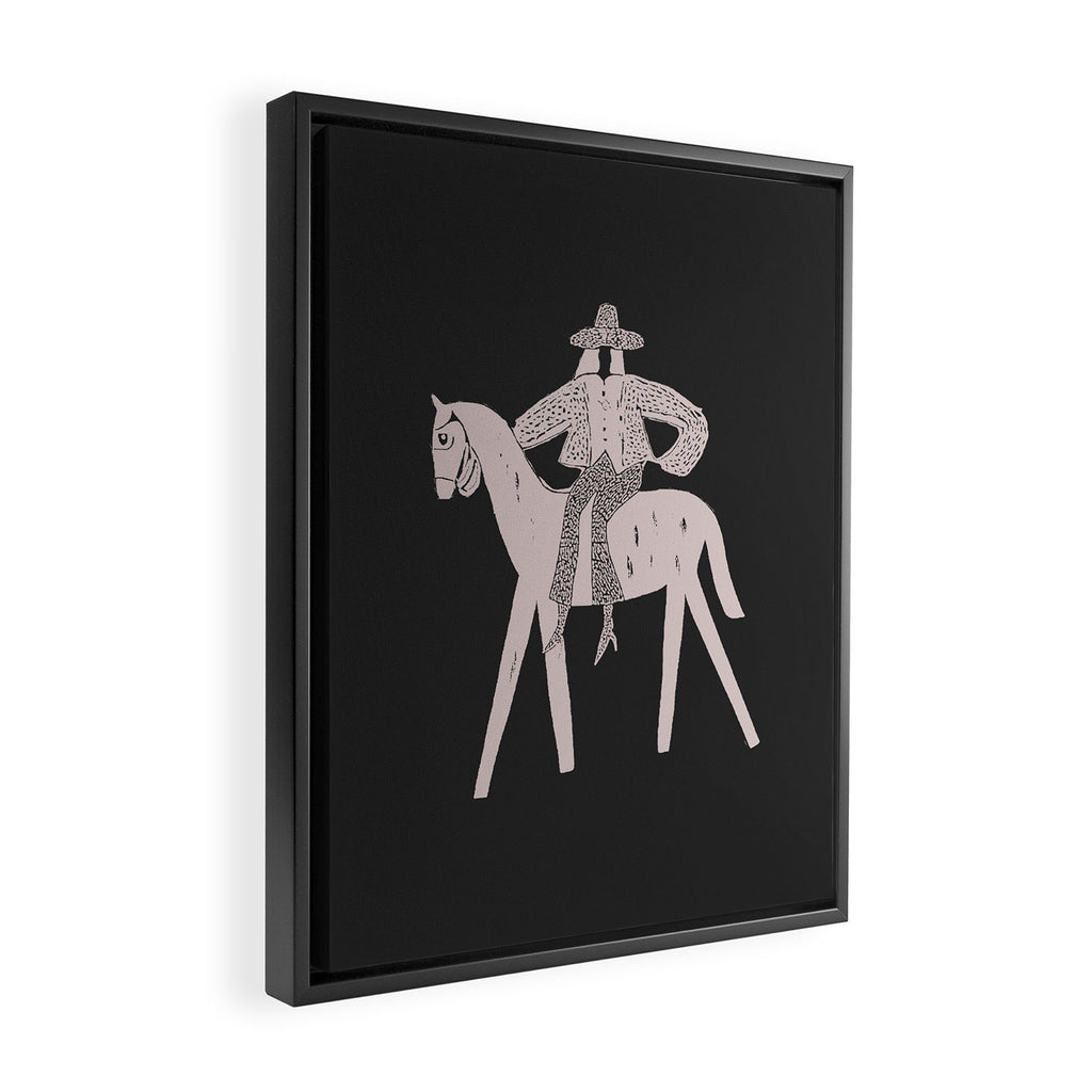 Solo Rider - Charcoal Framed Canvas Print Gallery Image 2