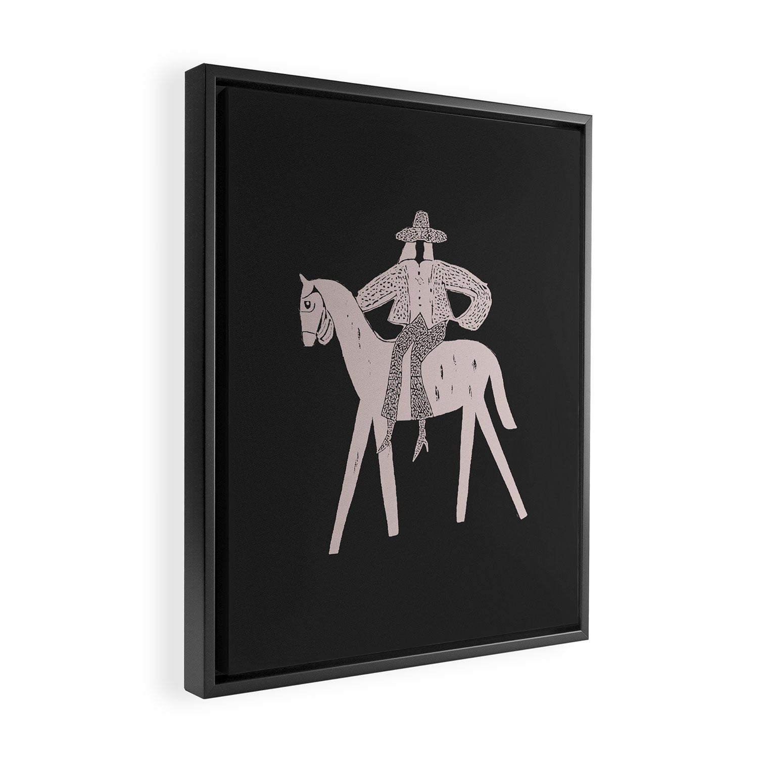 Solo Rider - Charcoal Framed Canvas Print Gallery Image 2