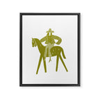 Solo Rider Dark Moss â Minimalist Cowboy Art Framed Canvas Print Gallery Image 6