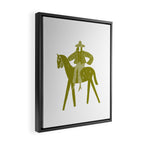 Solo Rider Dark Moss â Minimalist Cowboy Art Framed Canvas Print Gallery Image 2