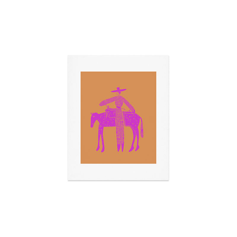 Solo Steady Cotton Candy â Vibrant Cowgirl Art Art Print Gallery Image 1