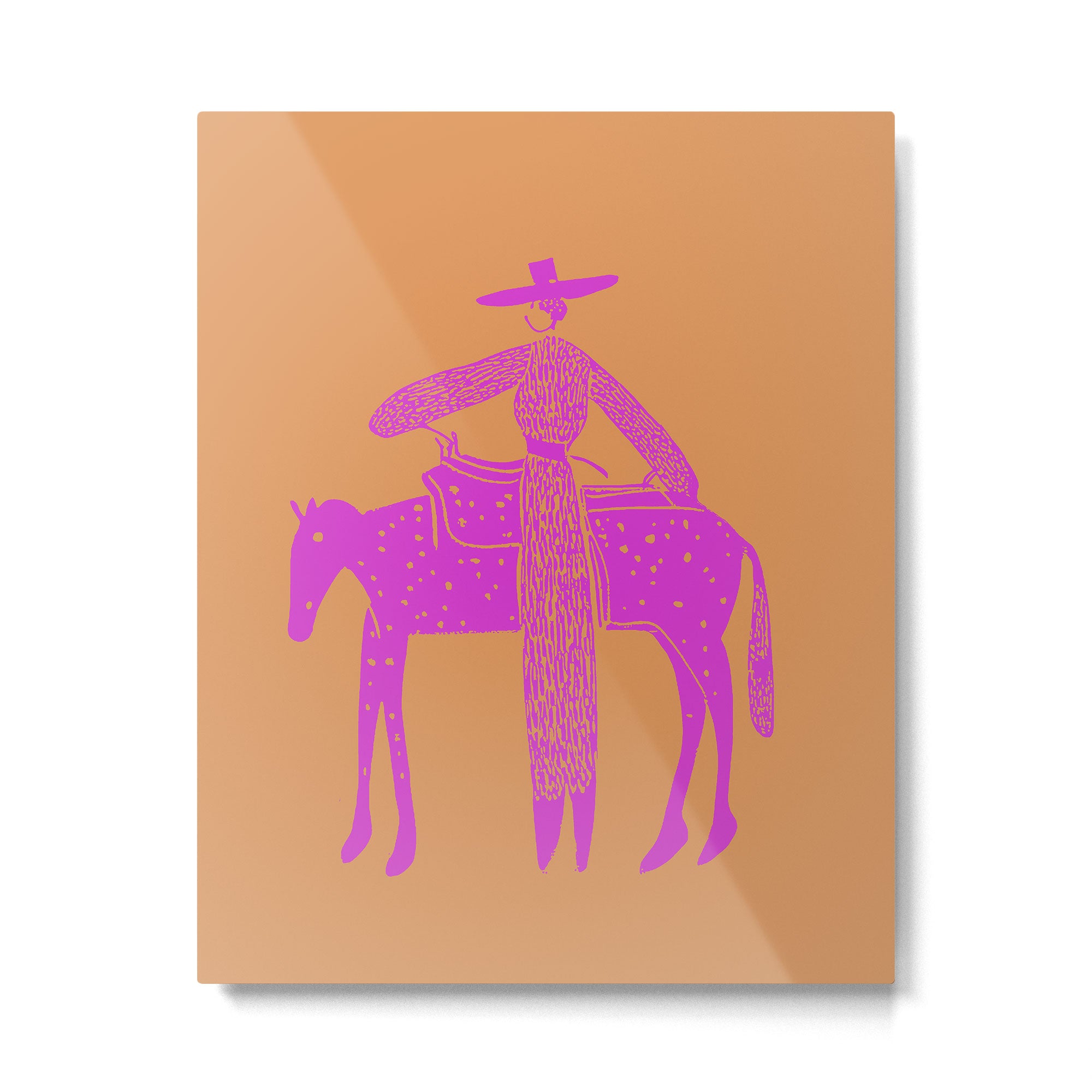 Solo Steady Cotton Candy â Vibrant Cowgirl Art Metal Print Gallery Image 4