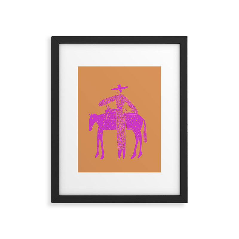 Solo Steady Cotton Candy â Vibrant Cowgirl Art Framed Art Print Gallery Image 5