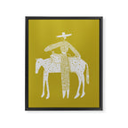 Solo Steady Mustard Framed Canvas Print Gallery Image 6