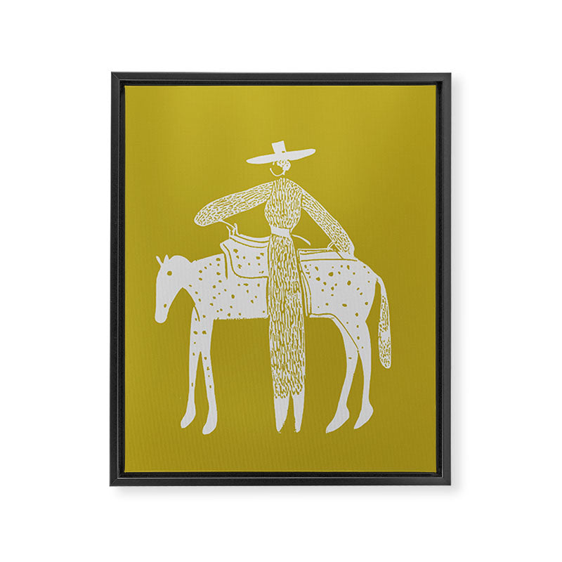 Solo Steady Mustard Framed Canvas Print Gallery Image 6