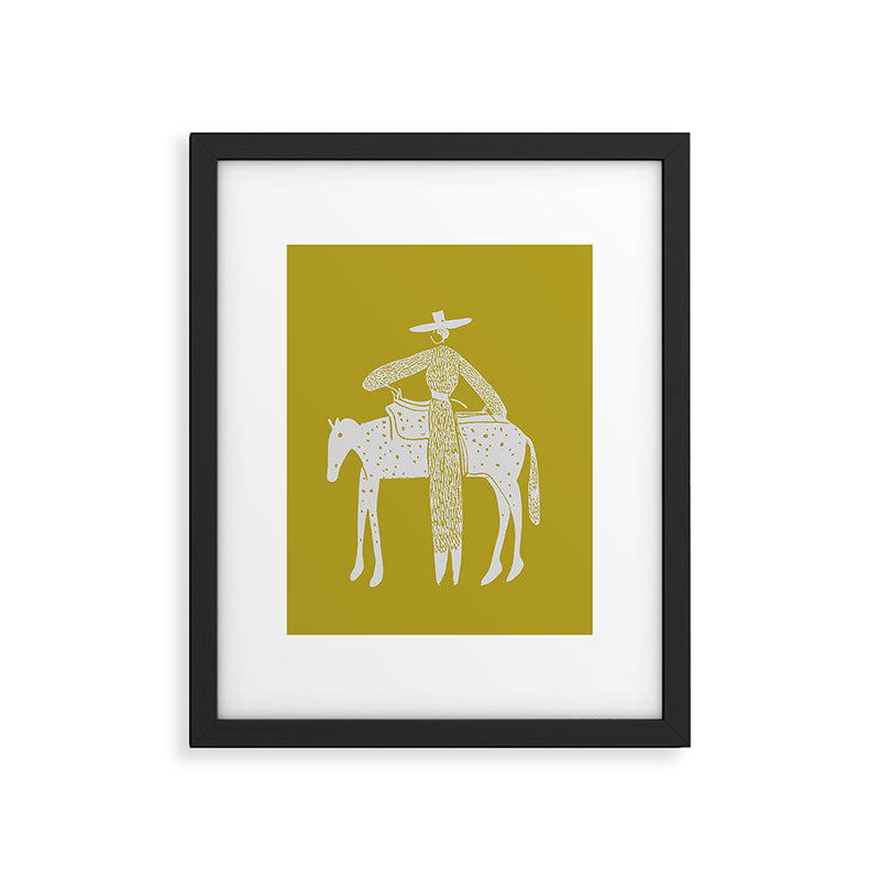 Solo Steady Mustard Framed Art Print Gallery Image 5