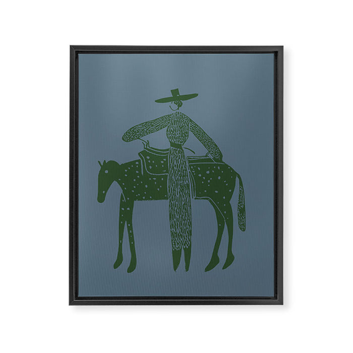 Solo Steady Seamoss â Cowgirl Art with Earthy Tones Framed Canvas Print Gallery Image 1