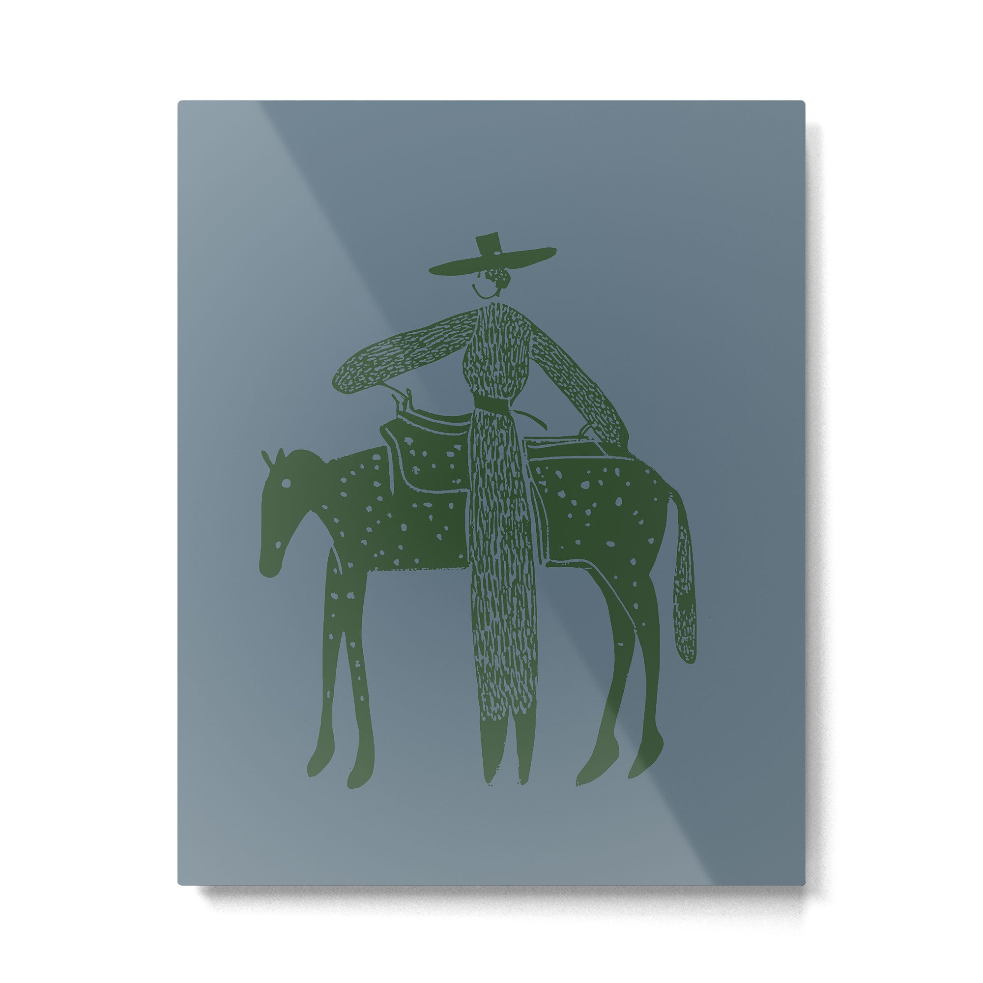 Solo Steady Seamoss â Cowgirl Art with Earthy Tones Metal Print Gallery Image 4