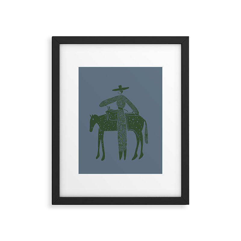 Solo Steady Seamoss â Cowgirl Art with Earthy Tones Framed Art Print Gallery Image 5