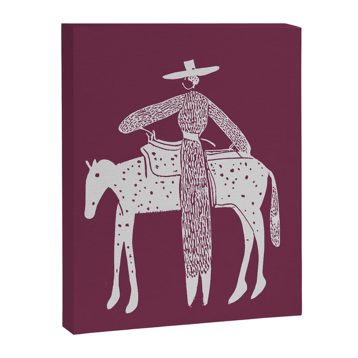 Solo Steady Vino â Elegant Cowgirl Art Canvas Print Gallery Image 1