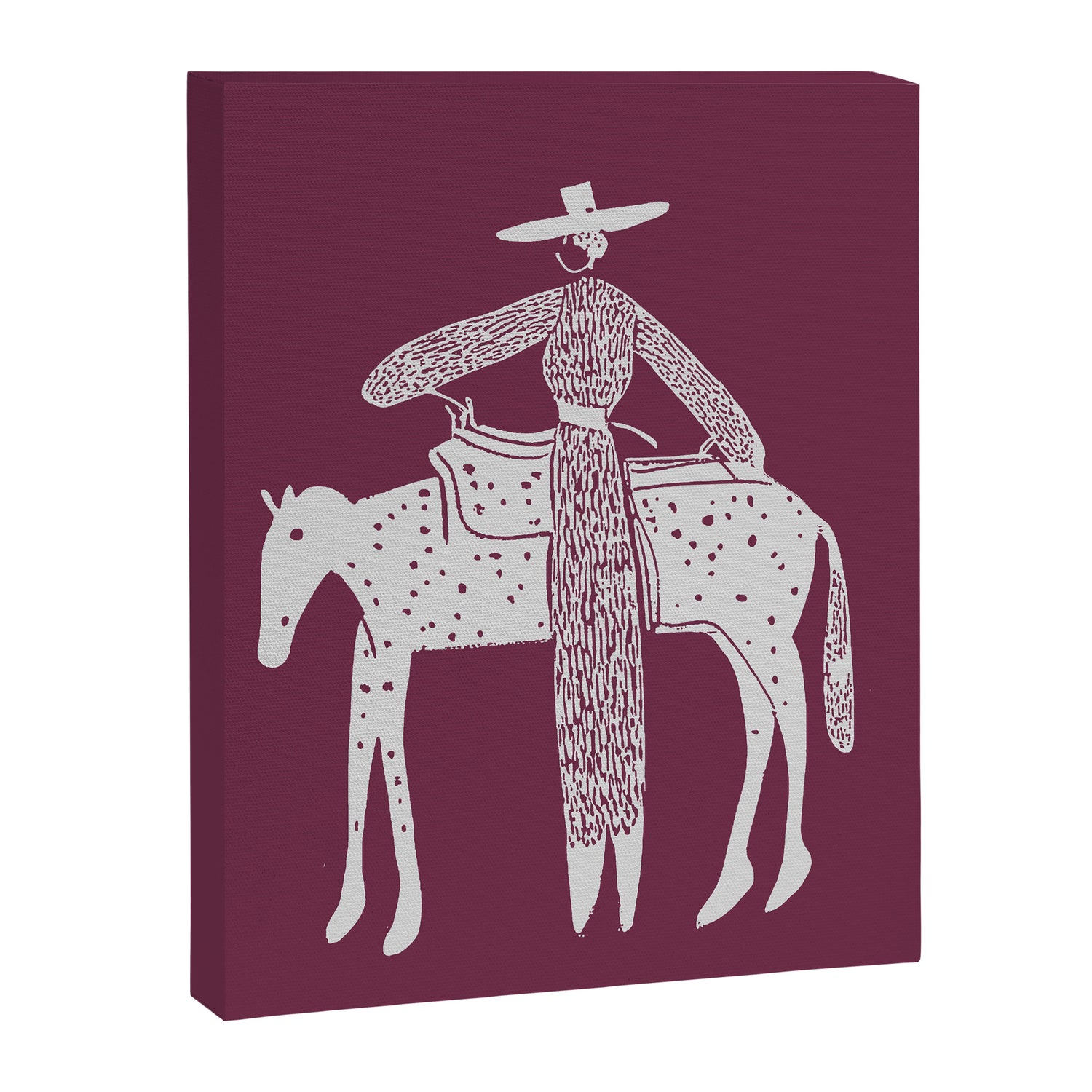 Solo Steady Vino â Elegant Cowgirl Art Canvas Print Gallery Image 3