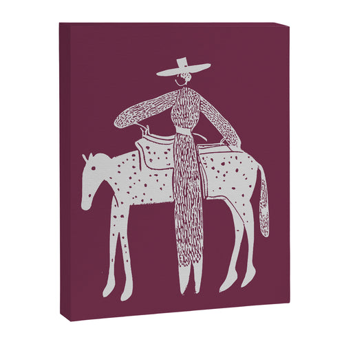 Solo Steady Vino â Elegant Cowgirl Art Canvas Print
